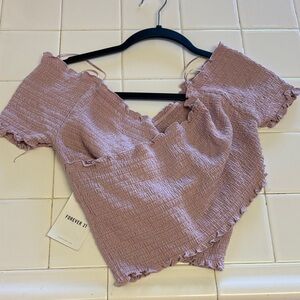Forever 21 Mauve Textured Crop Top